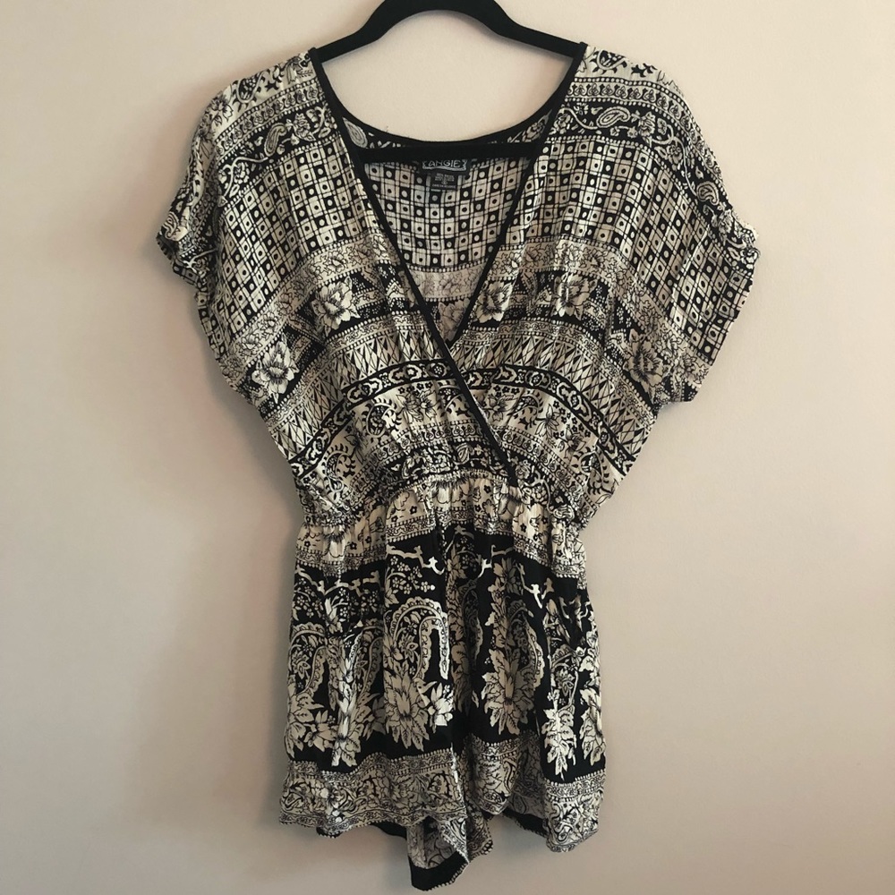 Black and Beige Romper